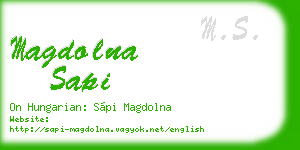magdolna sapi business card